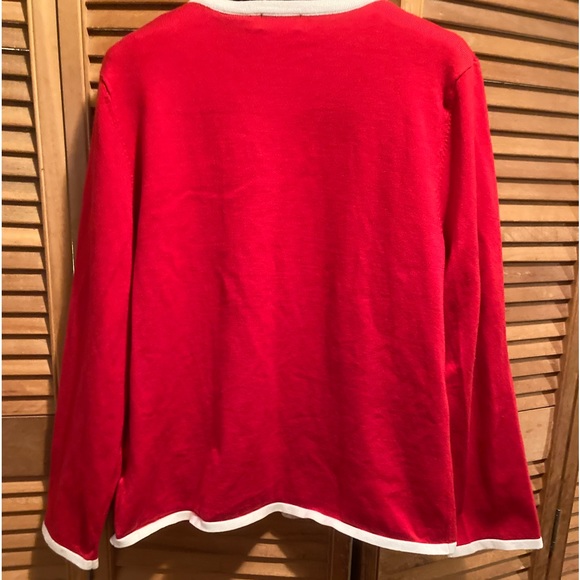 George Red & Off White Striped Cardigan Set - Picture 14 of 16